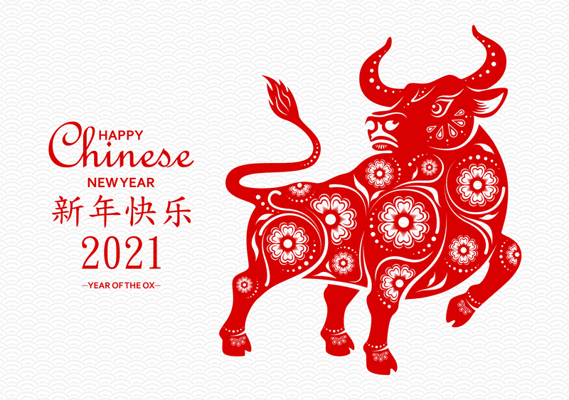 Chinese new year 2021 - papercut Ox