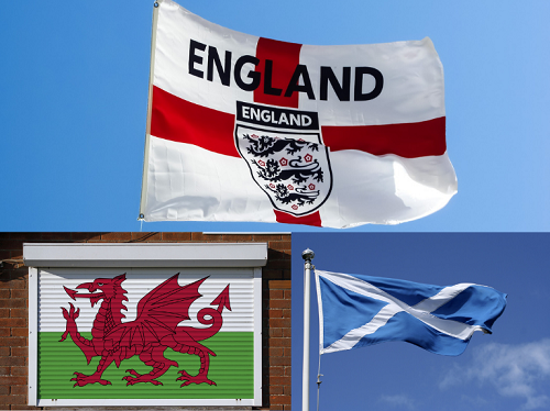 England, Scotland and Wales flags