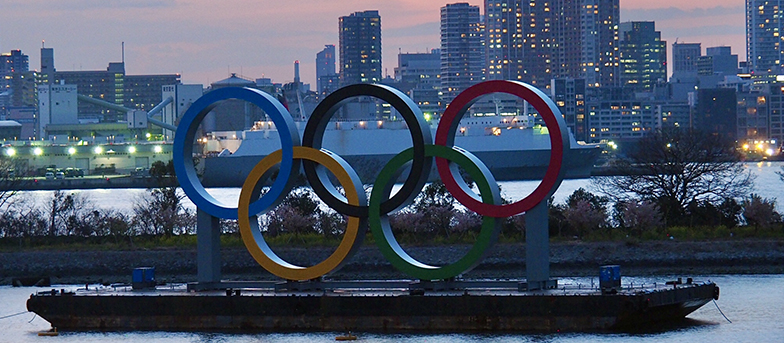 Olympic Rings in Odaiba, Tokyo, Japan