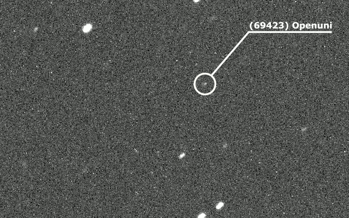 Animated image of Asteroid 69423 Openuni, made by OU research student Sam Jackson using images from the OU’s robotic telescope, PIRATE, part of the OpenScience observatories