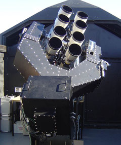 Figure 2: One of the two SuperWASP tele-scopes with its eight individual cameras.
