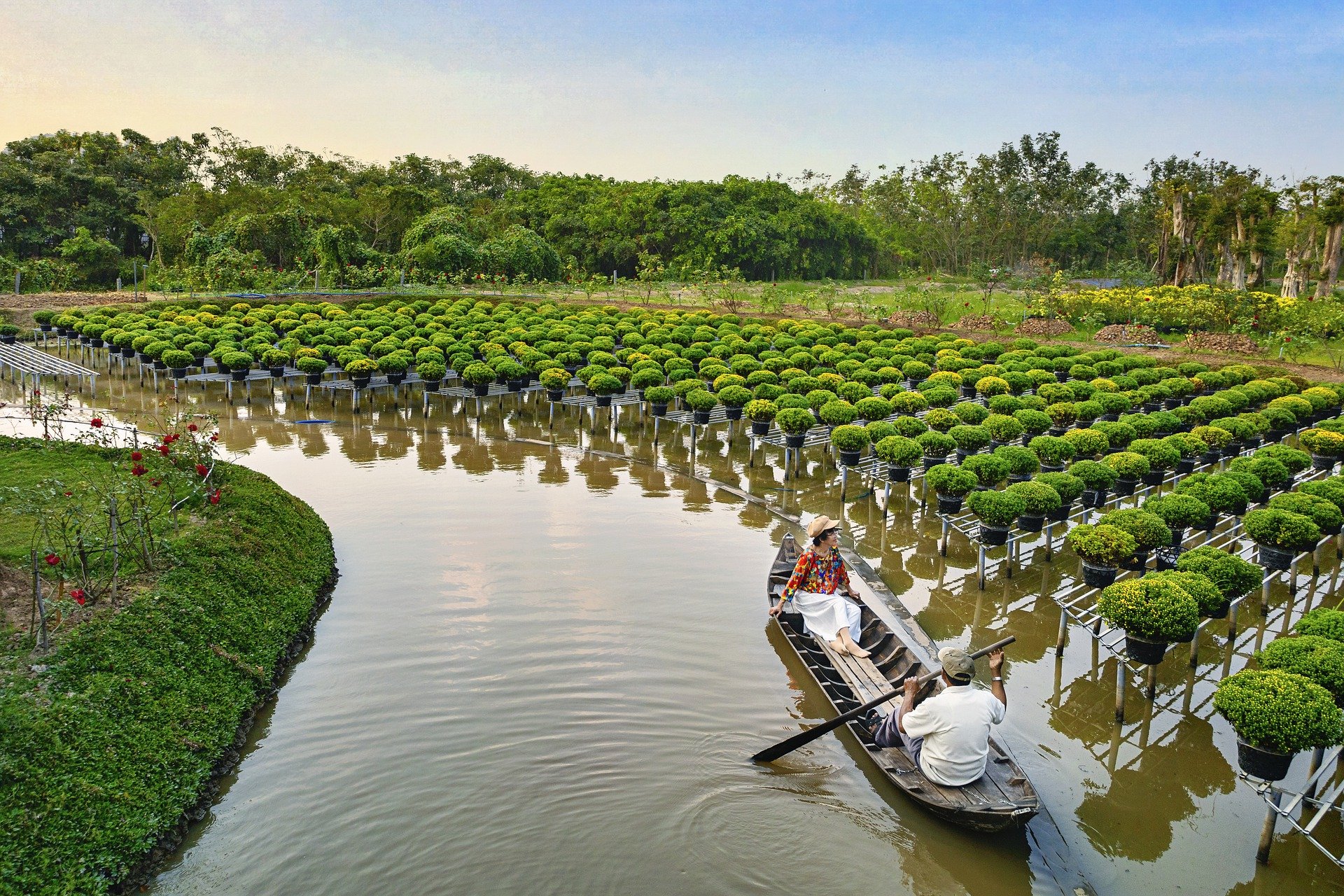 A floating farm in Vietnam, Asia