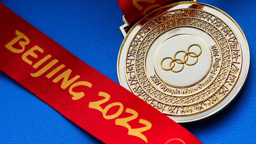 A gold medal from the 2022 Winter Olympics 2022.