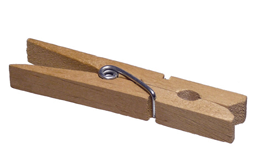 A typical wooden clothes peg.