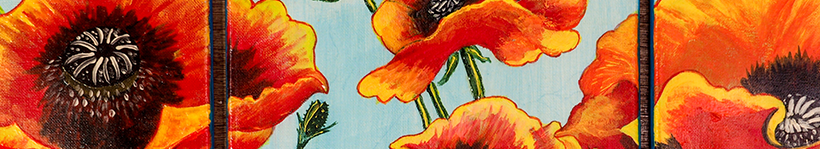 A small preview of one of Raymond Mason’s paintings depicting poppies.