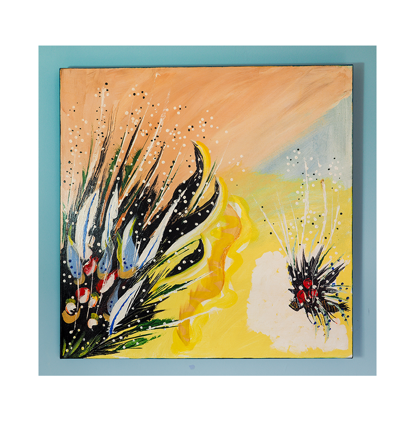 Paentiad haniaethol lliwgar gan Raymond Mason. 