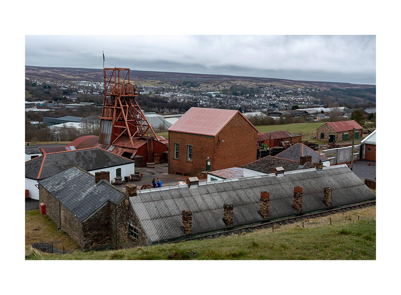 Llun yn dangos pen pwll glo Blaenafon. 