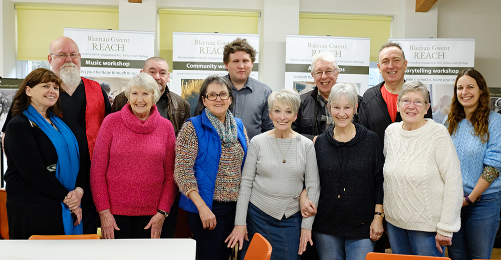 Members of the BG REACH project team with Aberbeeg Community Group.