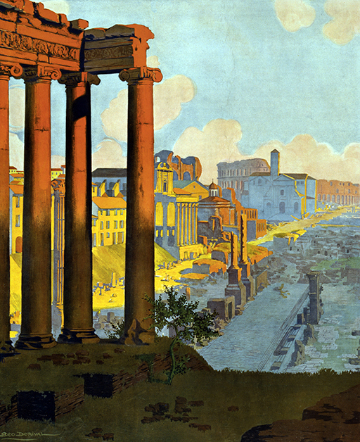 This is a colour illustration of the Roman Forum.