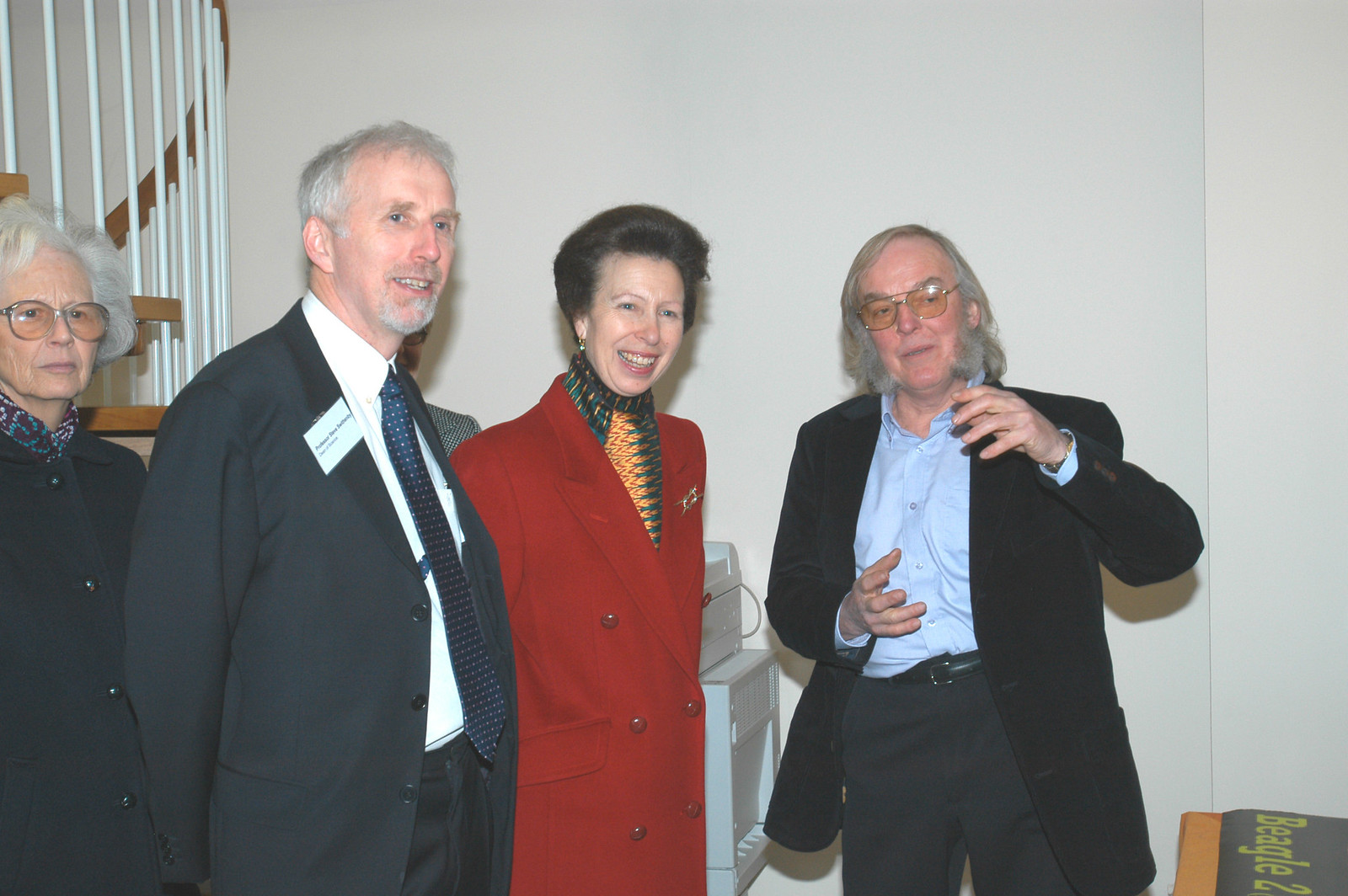The Princess Royal on her tour of the OU's space science facilities in February 2004.