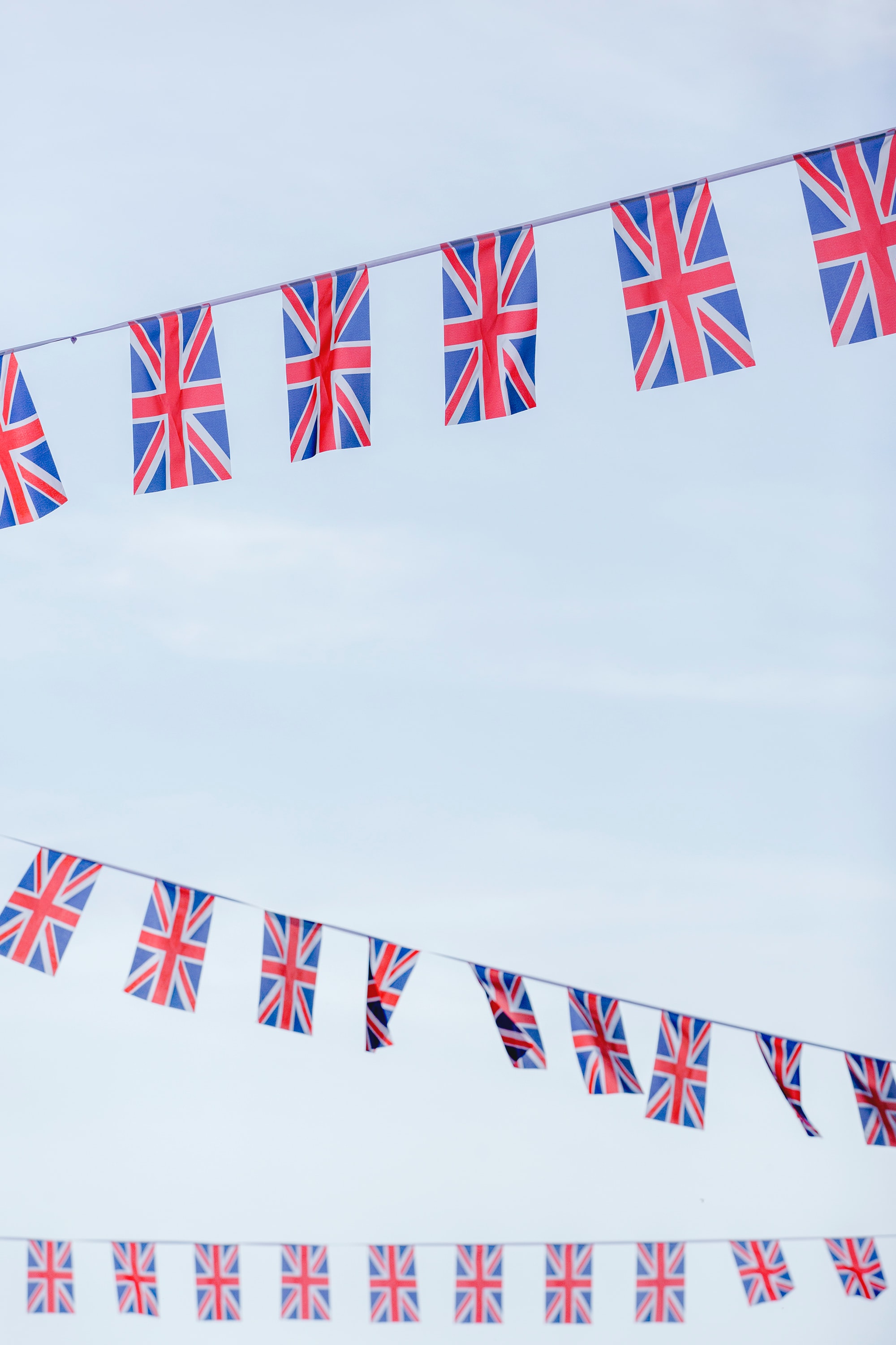 British flags as bunting to celebrate the Royal family