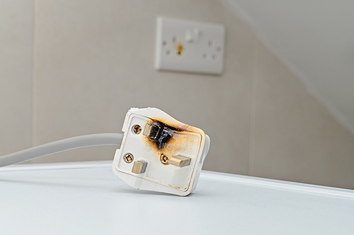 Photograph of a burned plug.