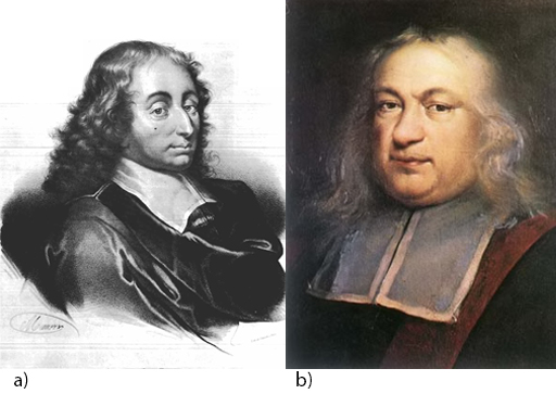 This is a composite of two portraits, of the mathematicians Blaise Pascal and Pierre de Fermat.