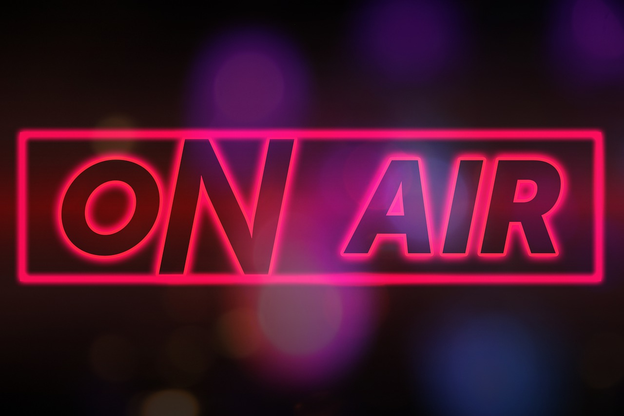 'On air' neon sign