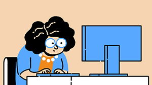 Woman working at computer