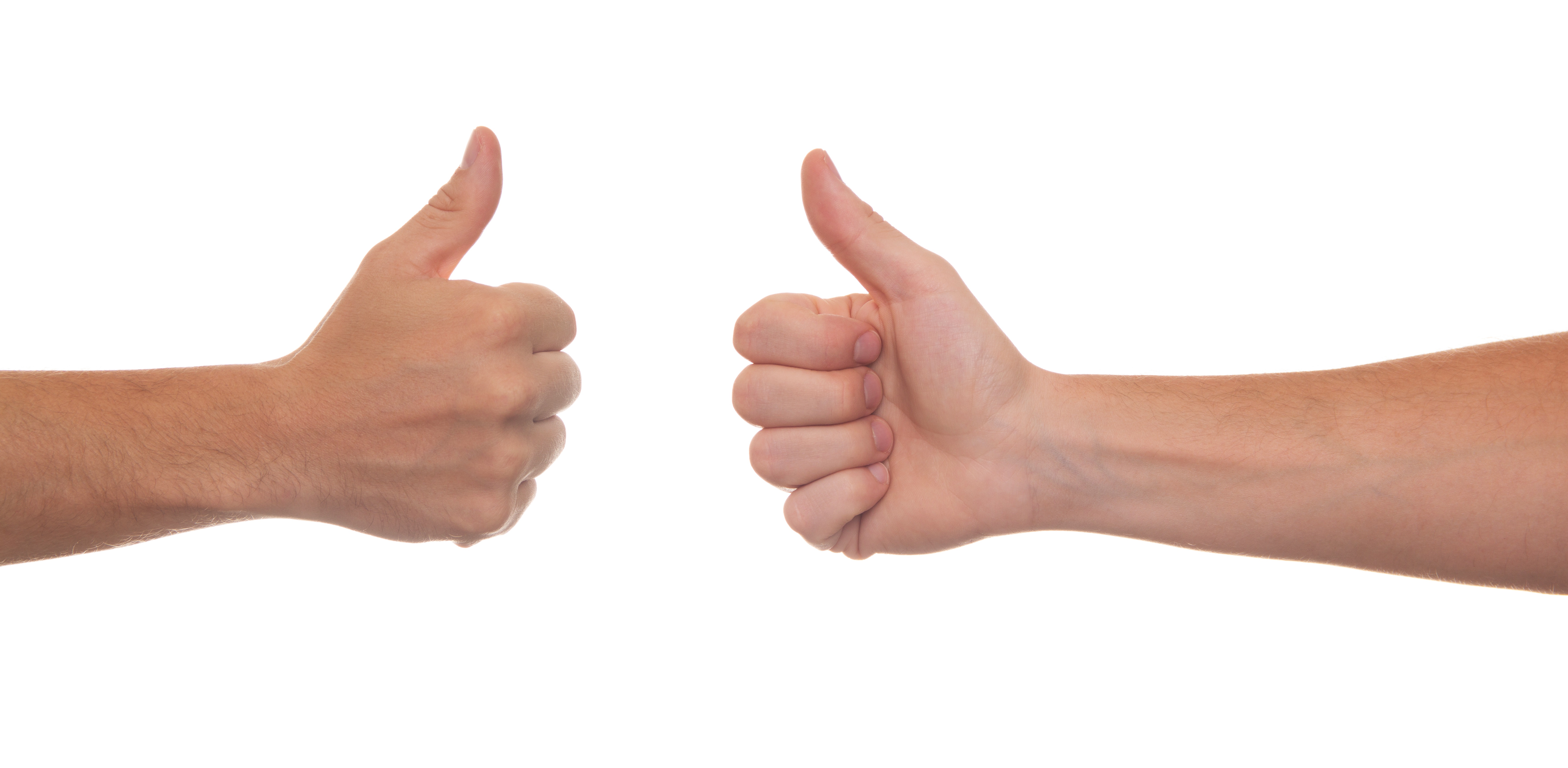 Thumbs up by two people