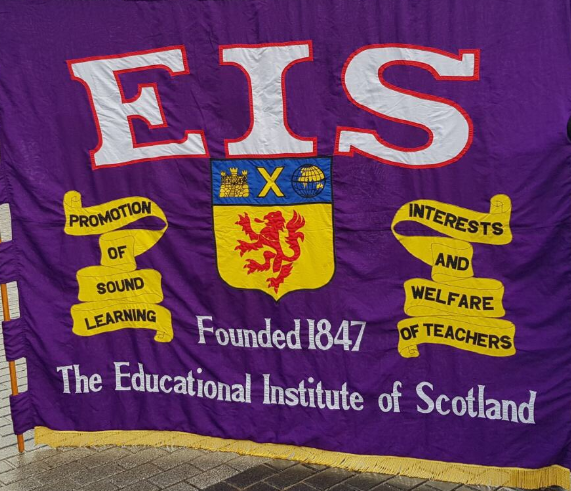 banner of the EIS, purple background with EIS in white edged in red