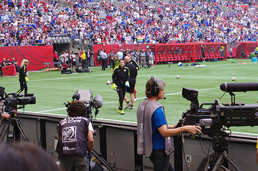 A photograph of Hope Solo on a pitch.