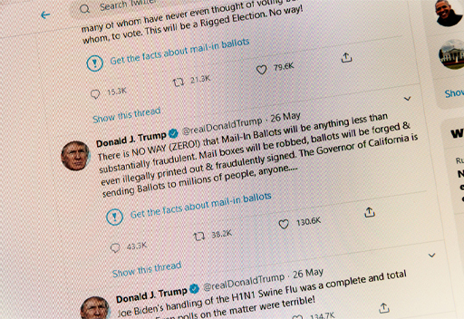 A screenshot of a tweet from former US president Donald Trump, 26 May 26 2020