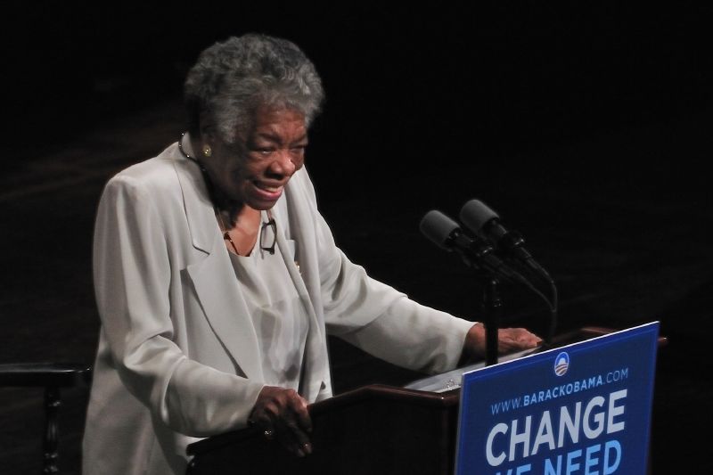Maya Angelou speaking at Barak Obama's presidential campaign, North Carolina, 2008
