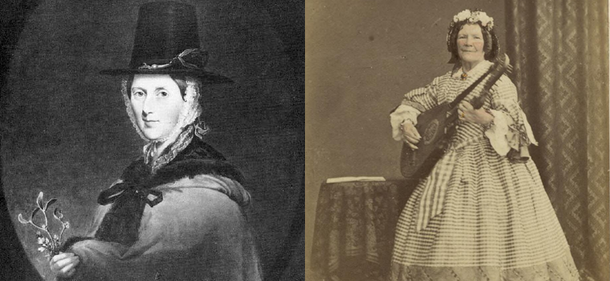 A portrait of Lady Llanover and a photograph of Maria Jane Williams side by side.