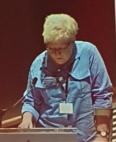 Janet cassidy speaking at the STUC at Aviemore in 2018