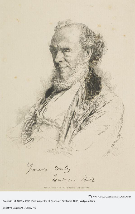 This black and white head and shoulders portrait depicts a bearded male figure. He faces to the left, and wears an open-fronted jacket with a velvet collar. His head is slightly downturned, and his expression thoughtful.