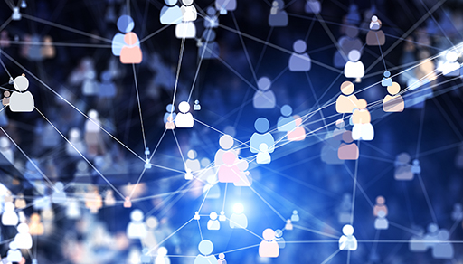 An illustration to demonstrate different digital networks.