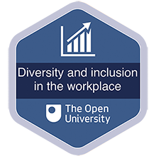 OpenLearn badge for Diversity and inclusion in the workplace course.