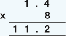 The sum 1.4 × 8 = 11.2.