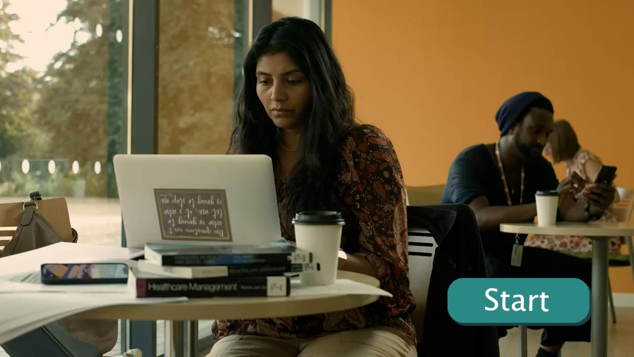 Jaya is studying on laptop stressed at university