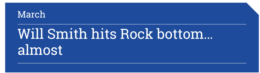 blue banner, says will smith hits rock bottom