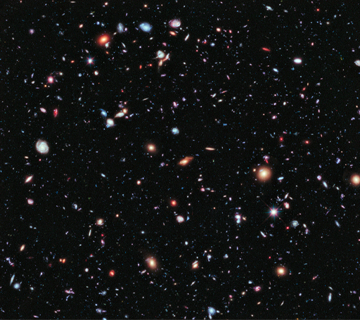 This shows the Extreme Deep Field – a composite photograph showing an area in the constellation of Fornax.