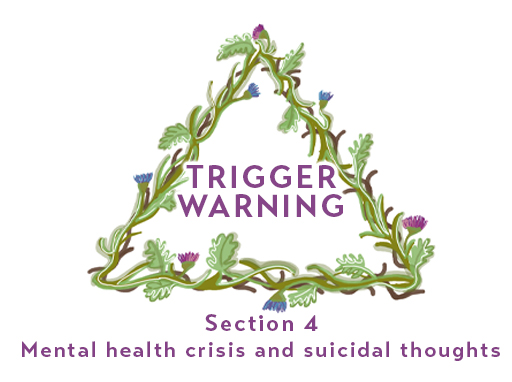 Trigger warning. Section 4: Mental health crisis and suicidal thoughts