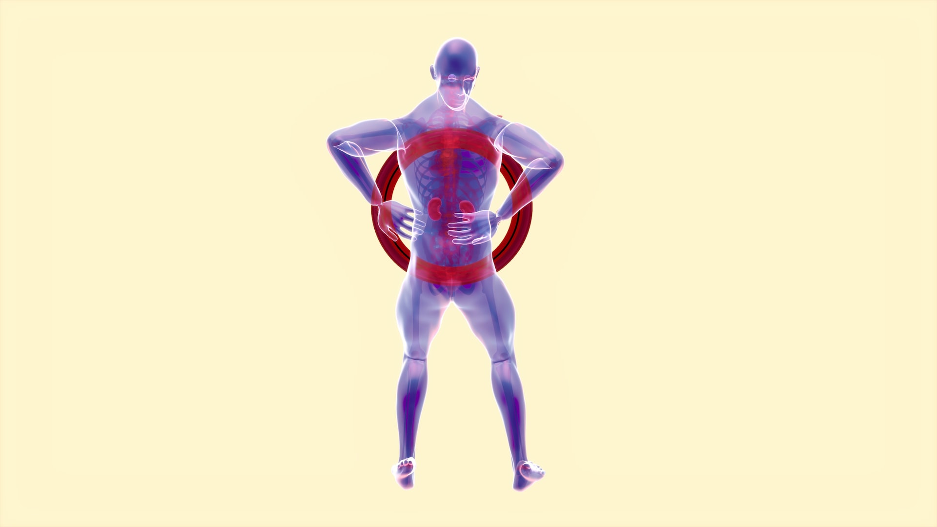 A graphic of a human figure with red marking illuminating the myths