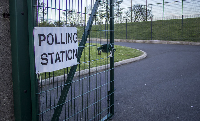 Polling station in Bangor. Photograph for the article discussing what the Good Friday Agreement meant for electoral dynamics.