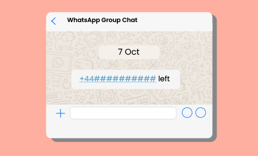 A graphic of a whatsapp conversation and someone has left the group chat.