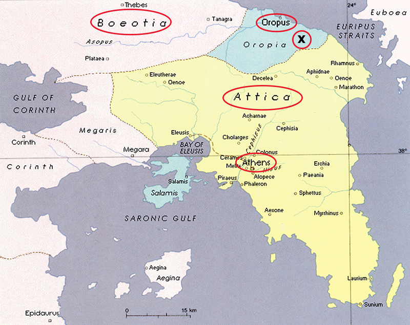 Map of Attica and Central Greece