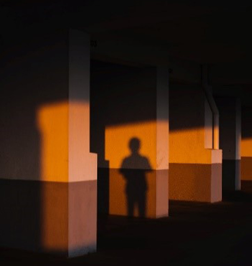 A shadow of a child.