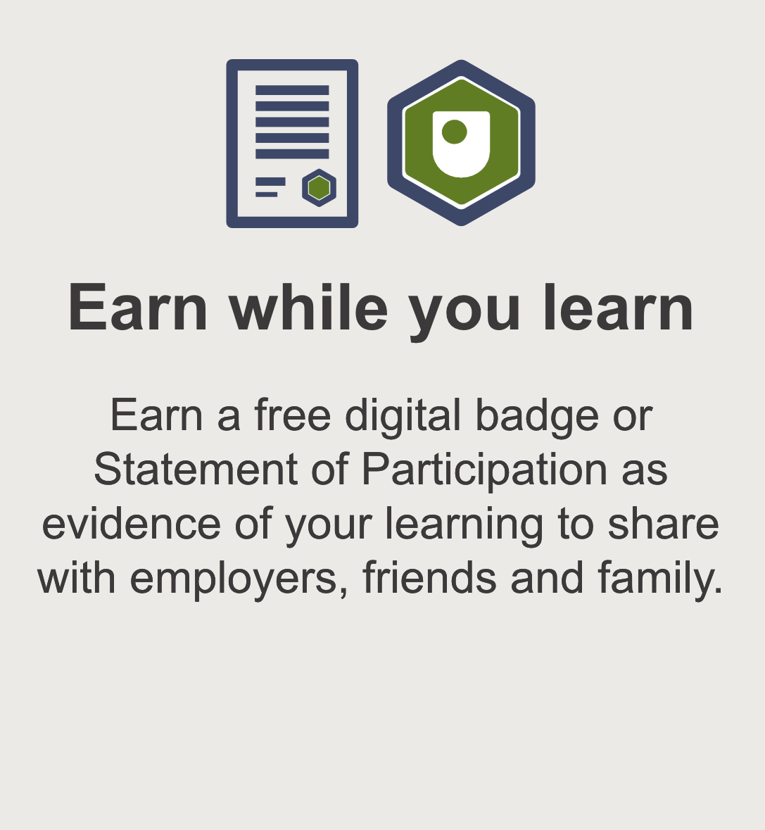 An infographic highlight the benefits of OpenLearn for earning while you learn.
