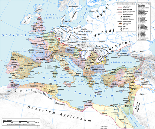 This is a map of the Roman Empire in c. 120 CE.