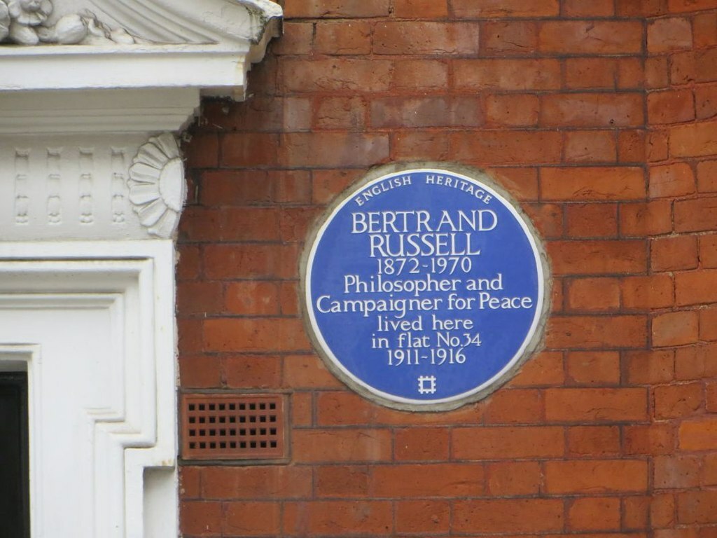 English Heritage Blue Plaque Commemorating Bertrand Russell