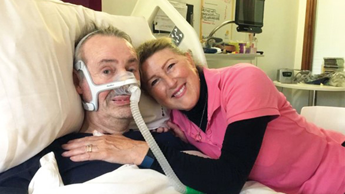 Alan and Hazel Carter together in hospital.