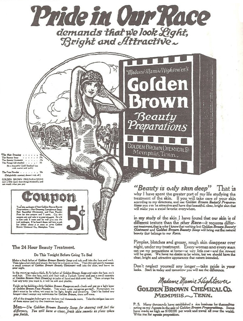 A skin bleaching advertisement from 1926 