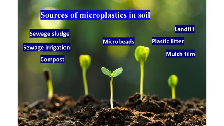 Diagram showing how microplastics get into soil