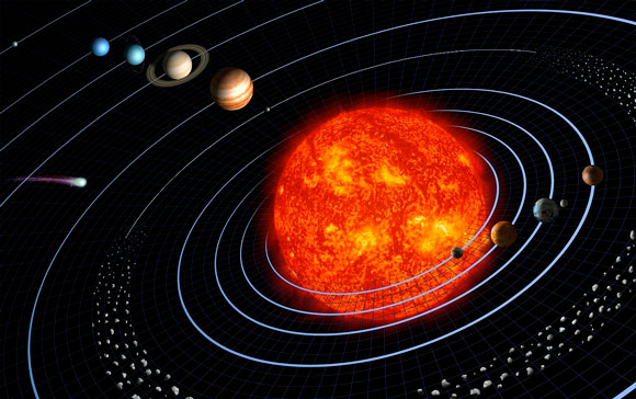 Planets revolving around the Sun