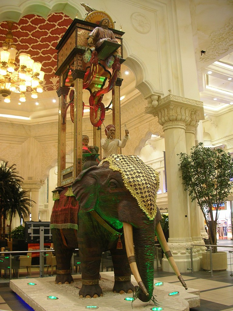 A reproduction of the elephant clock in the Ibn Battuta Mall, Dubai 