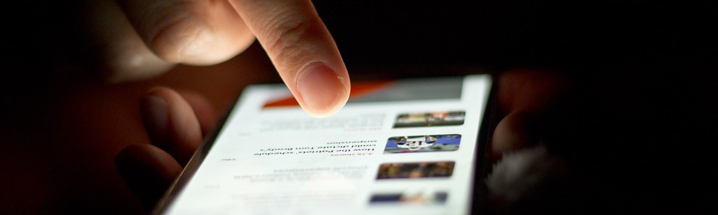 scrolling on a smartphone