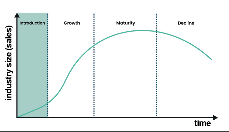 Graph to show the four stages of industry lifecycle