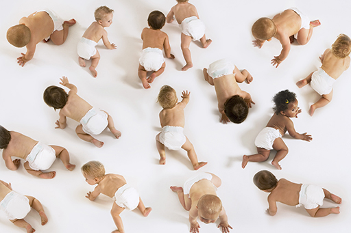 Babies crawling